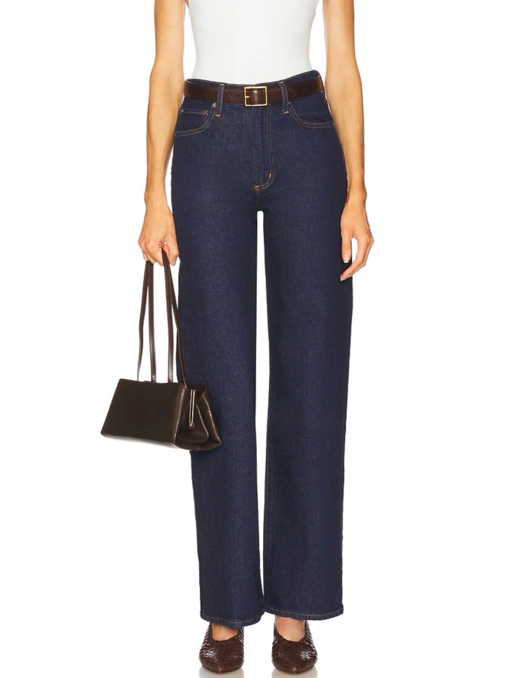 Agolde Dark Indigo High-Rise Wide Leg Jeans